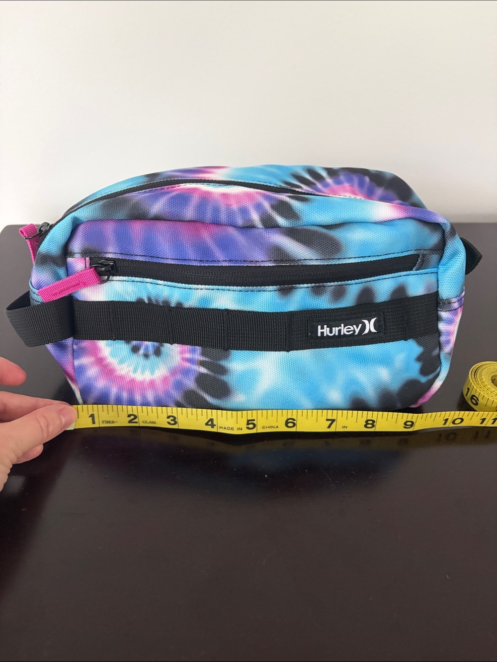 Hurley Tie-Dye Cosmetic Bag in Blue, Purple, Pink - Picture 7 of 7